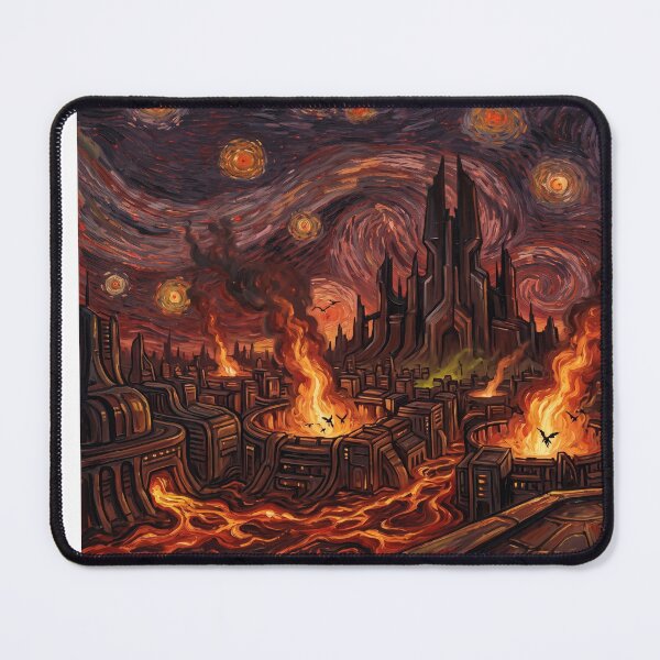 Item preview, Apokolips Starry Night Comic Art Landscape designed and sold by Bad-Decisions-Designs.