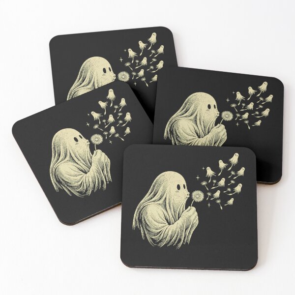 Item preview, Vintage Ghost Blowing Dandelion Cute Tiny Ghosts Halloween designed and sold by schoolofbullies.