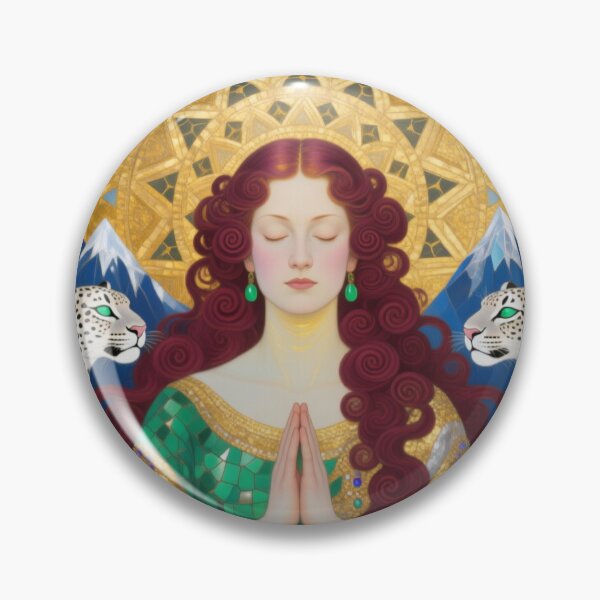 Item preview, Copy of Gustav Klimt art Nouveau style Meditation with Snow Leopards Mudra designed and sold by Vintage Designs +.