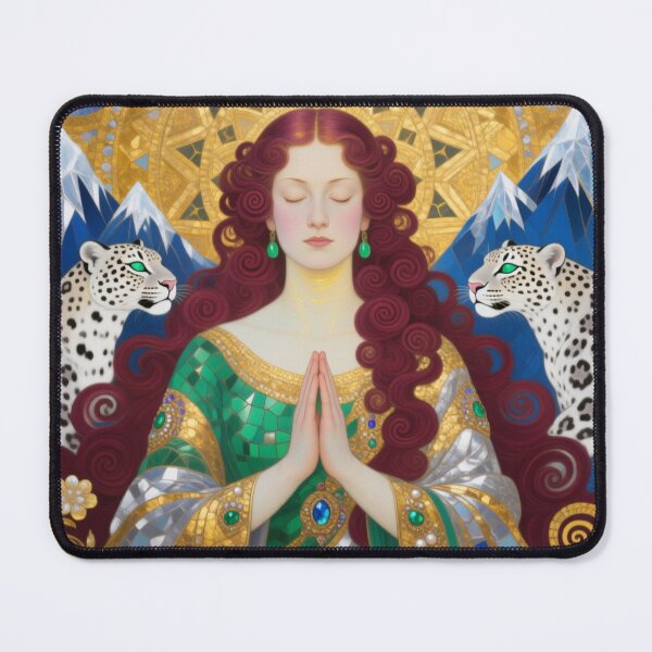 Item preview, Copy of Gustav Klimt art Nouveau style Meditation with Snow Leopards Mudra designed and sold by Vintage Designs +.