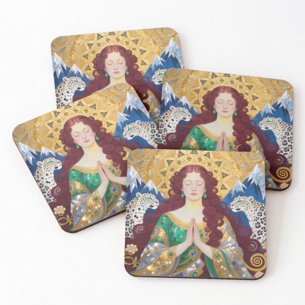 Item preview, Copy of Gustav Klimt art Nouveau style Meditation with Snow Leopards Mudra designed and sold by Vintage Designs +.