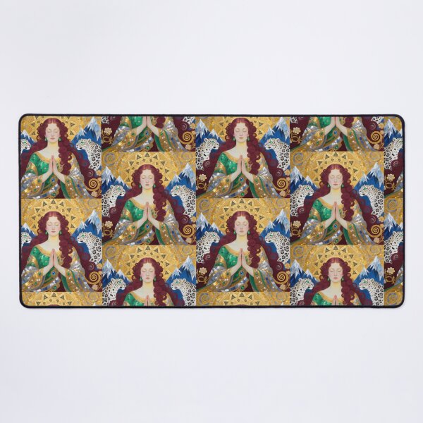 Item preview, Copy of Gustav Klimt art Nouveau style Meditation with Snow Leopards Mudra designed and sold by Vintage Designs +.