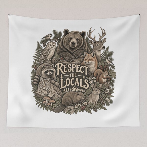 Item preview, Respect The Locals Woodland Wildlife Nature Lover designed and sold by will freed18.