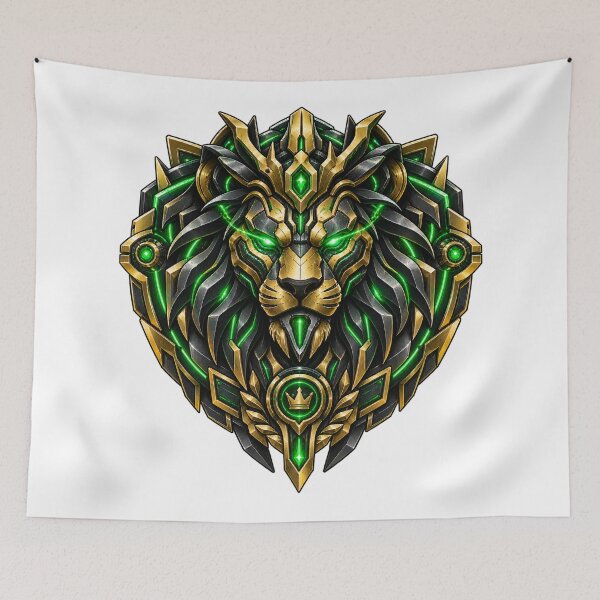 Item preview, Cyberpunk Quantum Cybercore Lion Crest Art designed and sold by RiteshCenter .