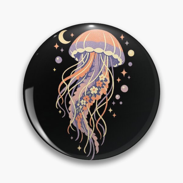 Item preview, Celestial Jellyfish – Cosmic Floral Fantasy Illustration designed and sold by Dogandesighn.