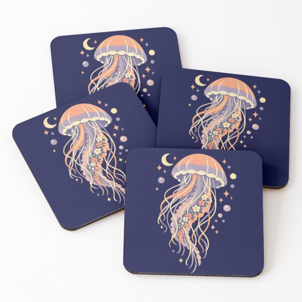 Item preview, Celestial Jellyfish – Cosmic Floral Fantasy Illustration designed and sold by Dogandesighn.