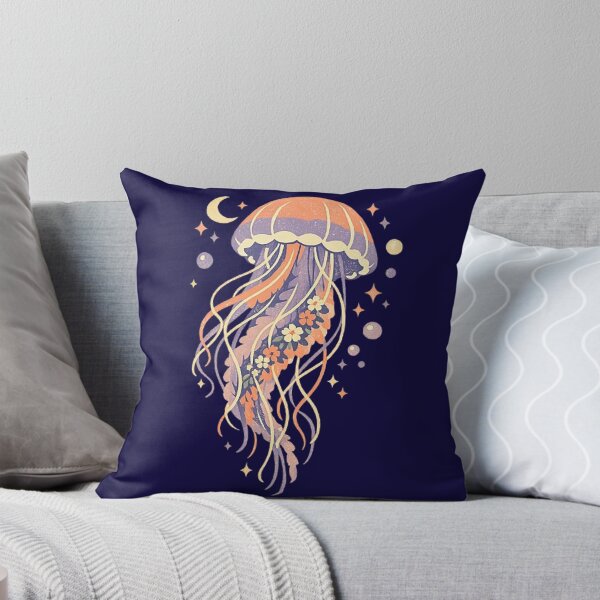 Item preview, Celestial Jellyfish – Cosmic Floral Fantasy Illustration designed and sold by Dogandesighn.