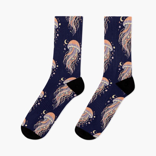 Item preview, Celestial Jellyfish – Cosmic Floral Fantasy Illustration designed and sold by Dogandesighn.