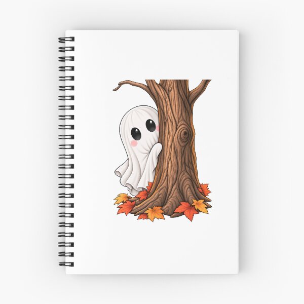 Item preview, Cute Ghost Playing Hide and Seek Behind a Tree designed and sold by House Of Hauntlings.