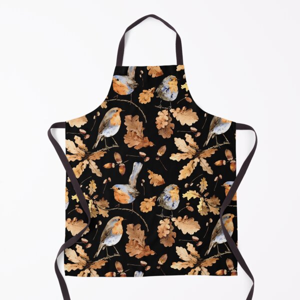 Item preview, Autumn Robin and Woodland Leaves Cottagecore Pattern designed and sold by FestivityFinds.