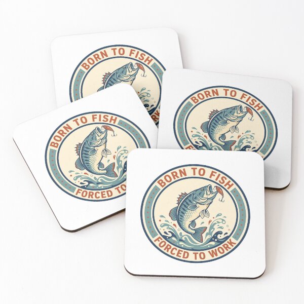 Item preview, Born To Fish Forced To Work — Vintage Bass Badge designed and sold by Dudas Garage & Outdoors.