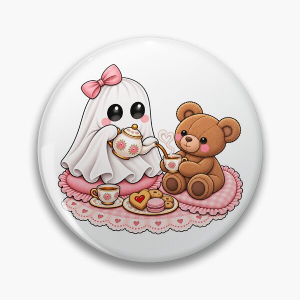 Item preview, Cute Ghost & Teddy Bear Tea Party designed and sold by Seasons & Reasons.