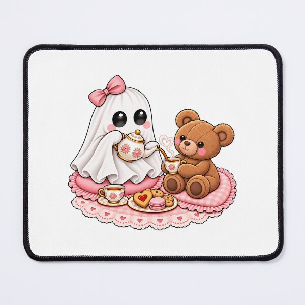 Item preview, Cute Ghost & Teddy Bear Tea Party designed and sold by House Of Hauntlings.