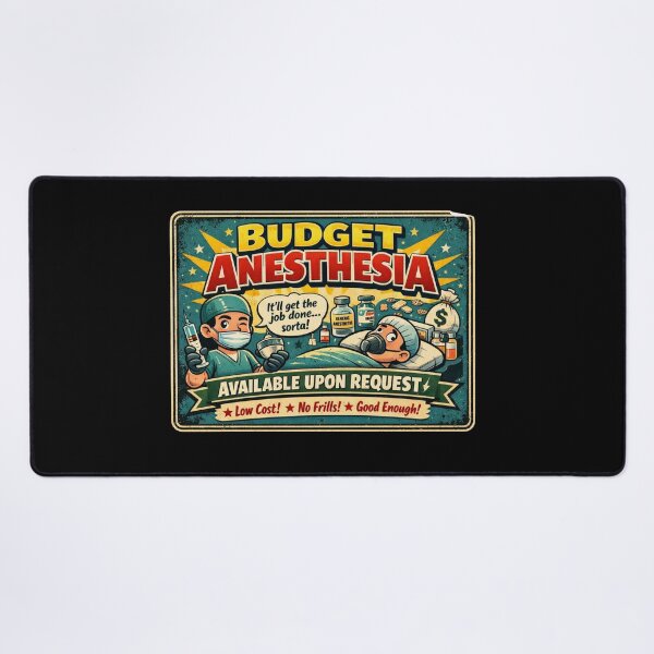 Item preview, Budget Anesthesia – Available Upon Request | Funny Retro Medical Design designed and sold by Timeless Junction.