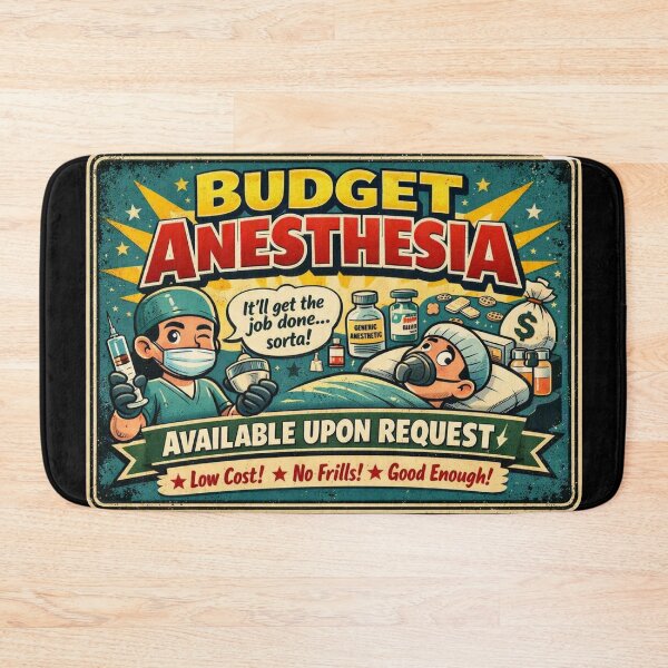 Item preview, Budget Anesthesia – Available Upon Request | Funny Retro Medical Design designed and sold by Timeless Junction.