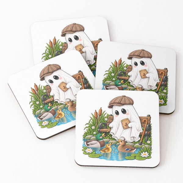 Item preview, Cute Grandpa Ghost Feeding Ducks designed and sold by House Of Hauntlings.