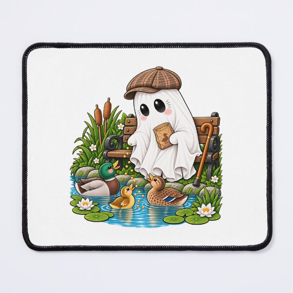 Item preview, Cute Grandpa Ghost Feeding Ducks designed and sold by House Of Hauntlings.