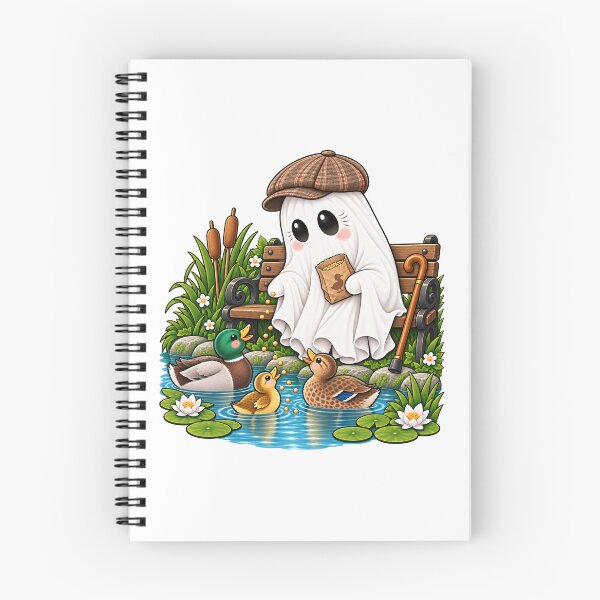 Item preview, Cute Grandpa Ghost Feeding Ducks designed and sold by House Of Hauntlings.