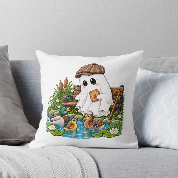 Item preview, Cute Grandpa Ghost Feeding Ducks designed and sold by House Of Hauntlings.