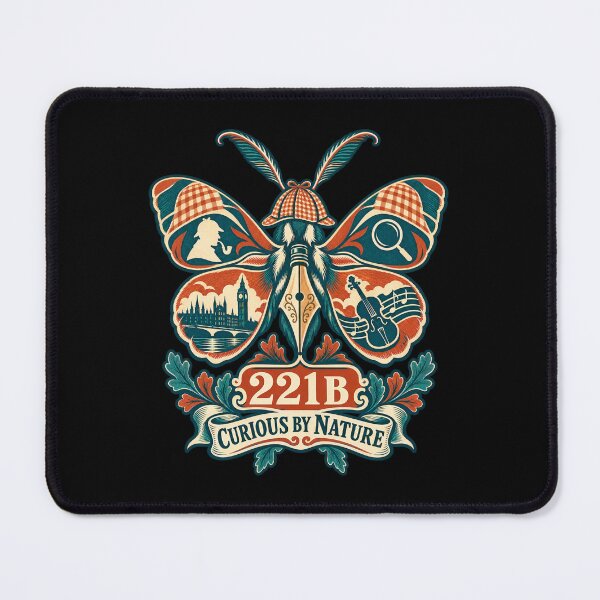 Item preview, Sherlock Holmes: 221B Curious by Nature Moth designed and sold by Fenay Designs.
