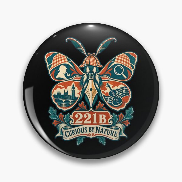 Item preview, Sherlock Holmes: 221B Curious by Nature Moth designed and sold by Fenay Designs.