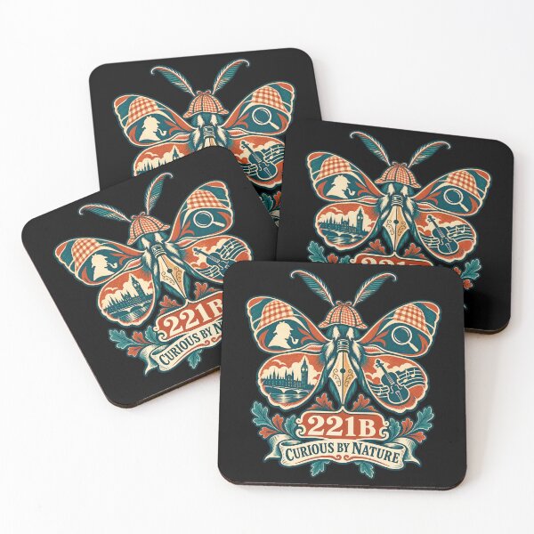 Item preview, Sherlock Holmes: 221B Curious by Nature Moth designed and sold by Fenay Designs.