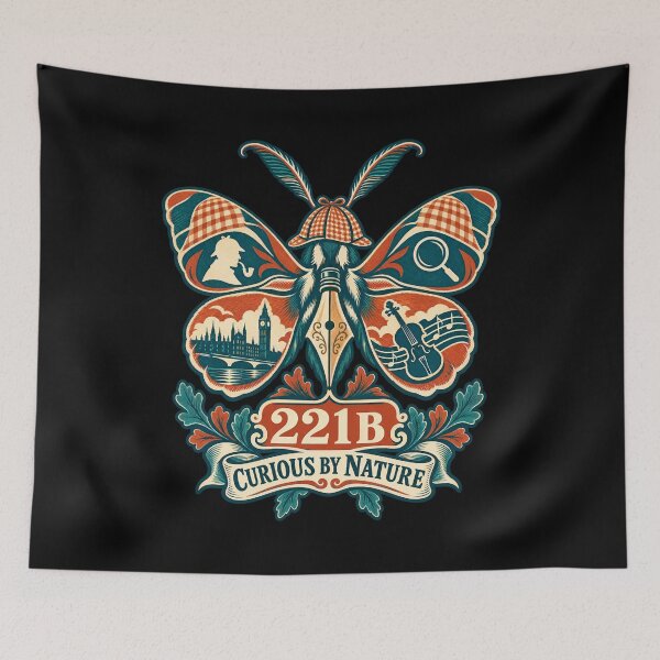 Item preview, Sherlock Holmes: 221B Curious by Nature Moth designed and sold by Fenay Designs.