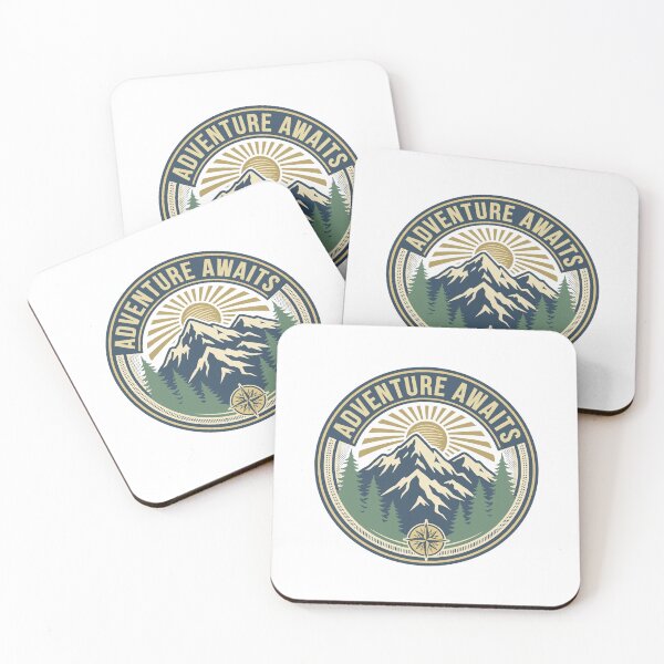 Item preview, Adventure Awaits — Vintage Mountain Compass Badge designed and sold by Dudas Garage & Outdoors.