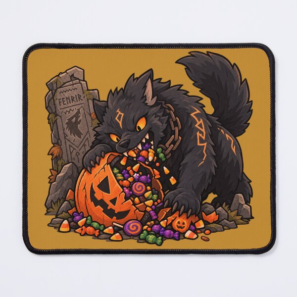 Item preview, Fenrir Eating Halloween Candy – Norse Mythology Halloween designed and sold by MythoWorldddd.