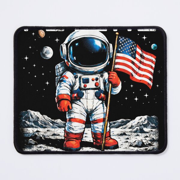 Item preview, Future Astronaut On The Moon Astronomy Outer Space USA Flag designed and sold by Crookedorbit ⭐⭐⭐⭐⭐ .
