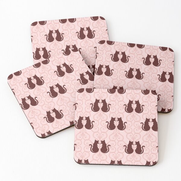 Item preview, Cat Couple Damask Vintage Seamless Pattern designed and sold by prapapon.