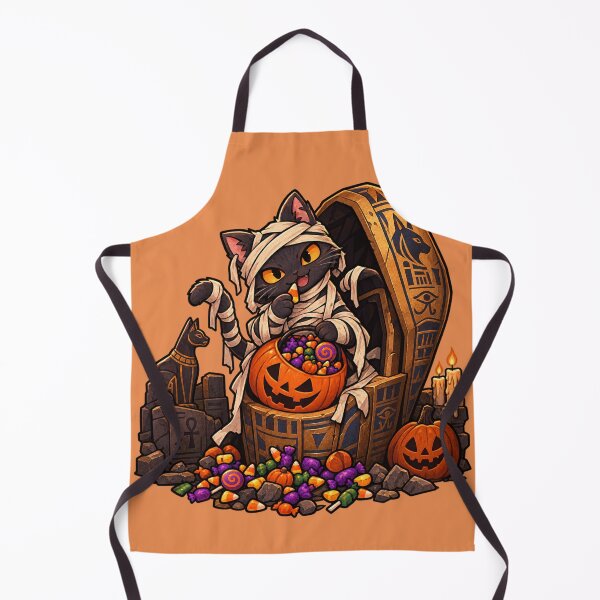 Item preview, Spooky Mummy Kitty with Halloween Candies & Jack O'Lantern designed and sold by MythoWorldddd.