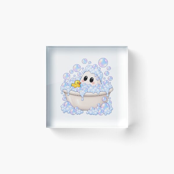 Item preview, Cute Ghost Bubble Bath with Rubber Duck designed and sold by House Of Hauntlings.