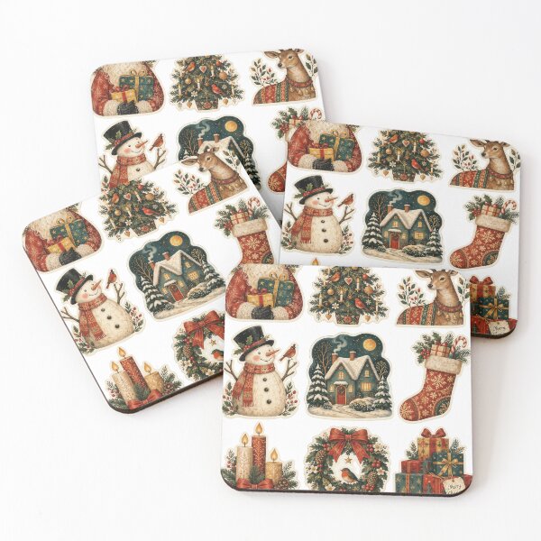 Item preview, Sticker Decal Set - Vintage Christmas Sticker Set designed and sold by ForeverPrintsOK.