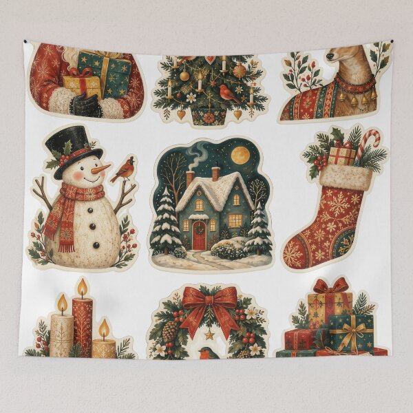 Item preview, Sticker Decal Set - Vintage Christmas Sticker Set designed and sold by ForeverPrintsOK.