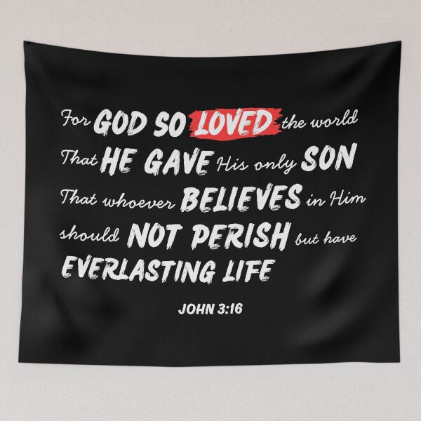 Item preview, John 3:16 – For God So Loved the World | Christian Bible Verse Design designed and sold by Conduit Tees.
