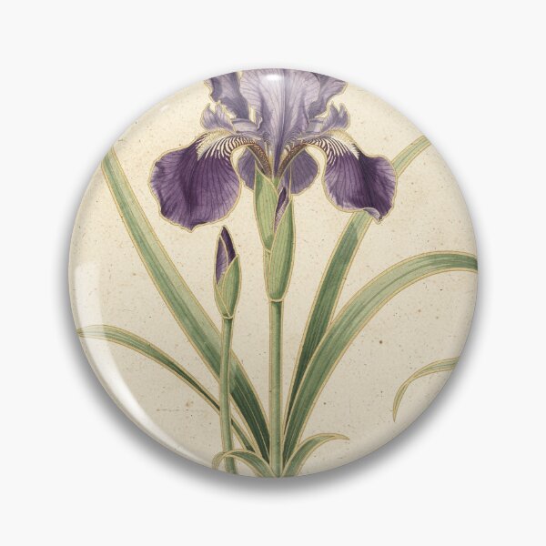 Item preview, Art Nouveau Iris Botanical Study in Gold designed and sold by PictorialWhimsy.