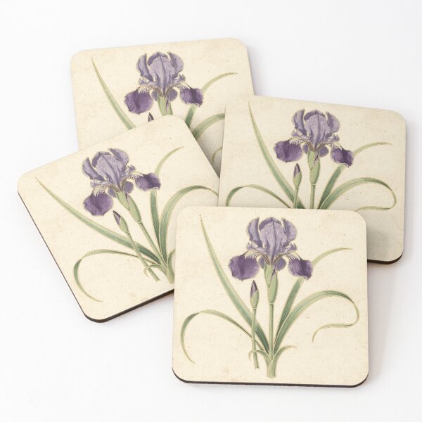 Item preview, Art Nouveau Iris Botanical Study in Gold designed and sold by PictorialWhimsy.
