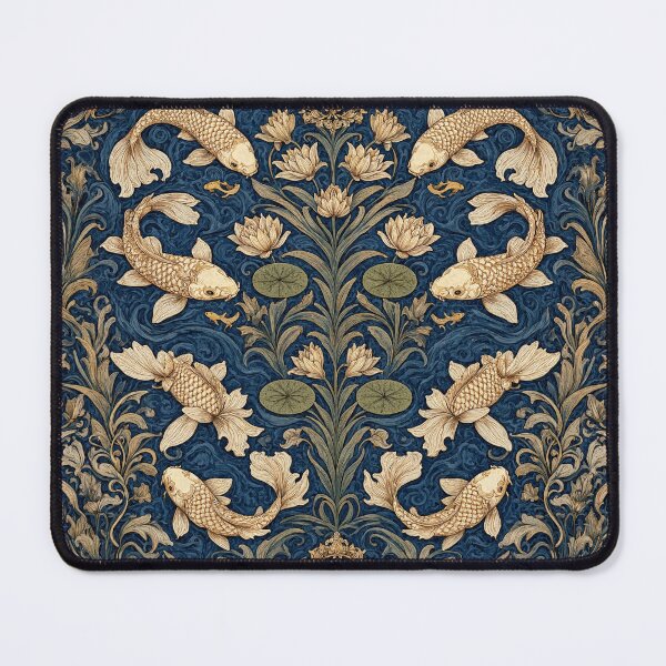 Item preview, Beautiful Koi Carp fish Fresco after William Morris pattern design designed and sold by Vintage Designs +.