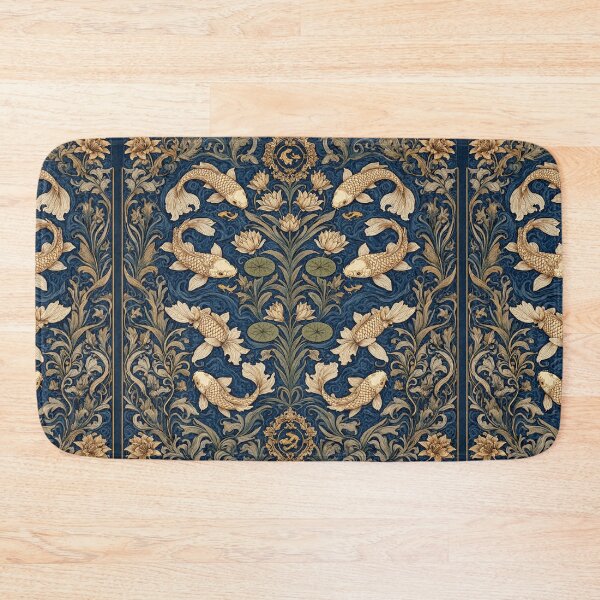 Item preview, Beautiful Koi Carp fish Fresco after William Morris pattern design designed and sold by Vintage Designs +.