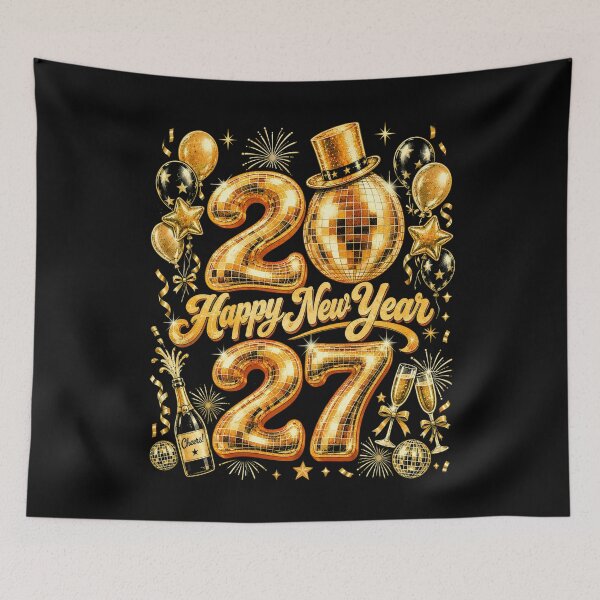 Item preview, Happy New Year 2027 Gold Foil Balloons Disco Ball  designed and sold by Ortigzitoun.