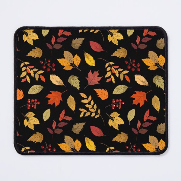 Item preview, Autumn Leaves and Red Berries Woodland Pattern designed and sold by FestivityFinds.