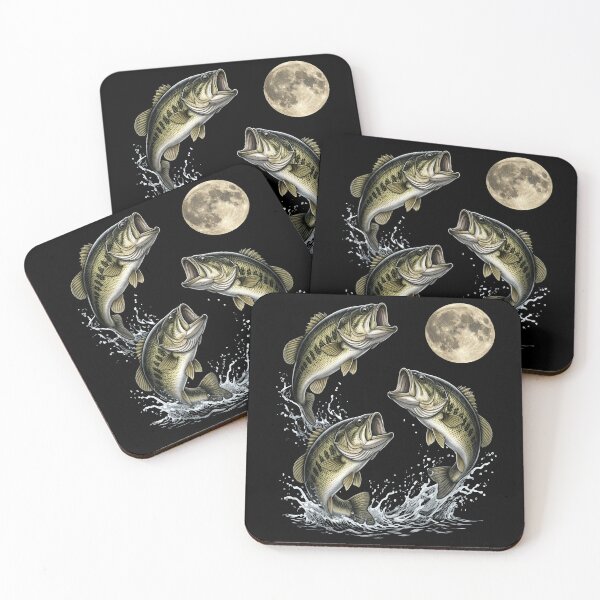 Item preview, Bass Fish Howling to The Moon Vintage Angler Fisherman designed and sold by Morescitaf.