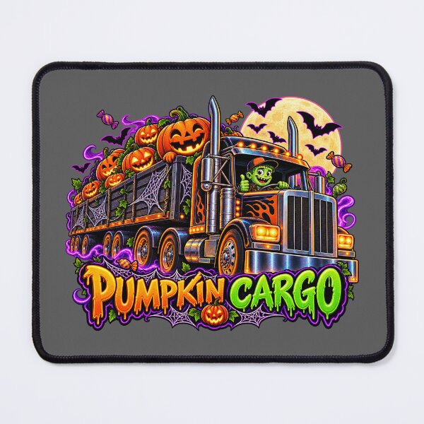Item preview, Pumpkin Cargo Halloween Semi Truck - Cute Monster Driver Art designed and sold by NomadForge.