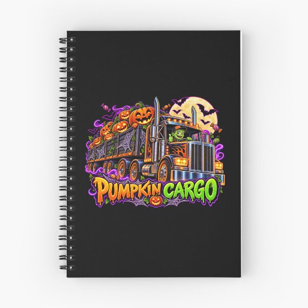 Item preview, Pumpkin Cargo Halloween Semi Truck - Cute Monster Driver Art designed and sold by NomadForge.
