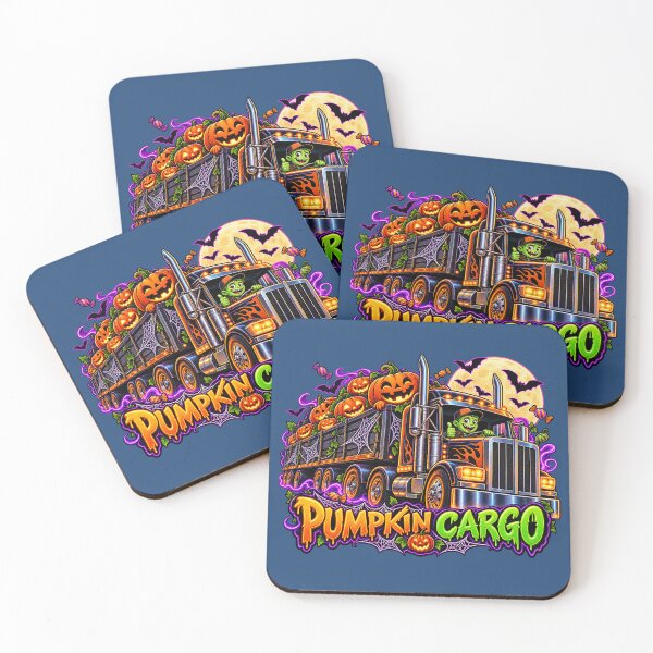 Item preview, Pumpkin Cargo Halloween Semi Truck - Cute Monster Driver Art designed and sold by NomadForge.