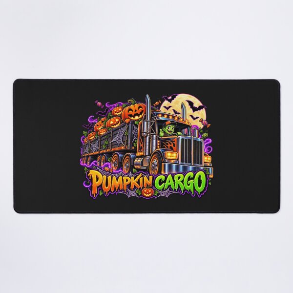 Item preview, Pumpkin Cargo Halloween Semi Truck - Cute Monster Driver Art designed and sold by NomadForge.