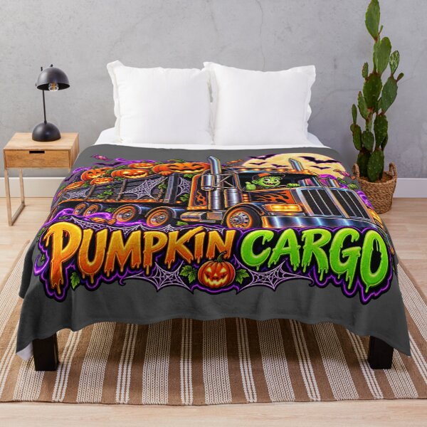 Item preview, Pumpkin Cargo Halloween Semi Truck - Cute Monster Driver Art designed and sold by NomadForge.