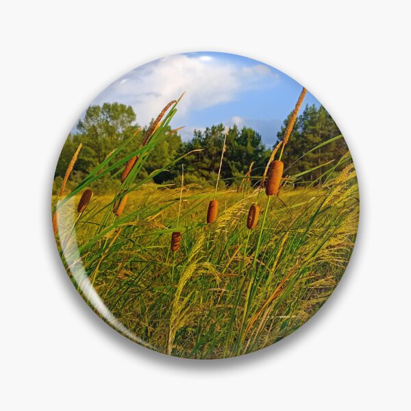 Item preview, Windy Summer Meadow: Wild Cattails Under a Blue Sky designed and sold by Levorr.