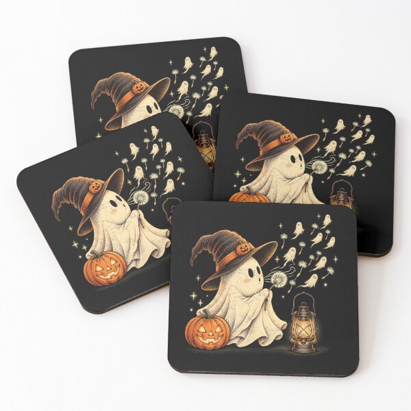 Item preview, Vintage Ghost Blowing Dandelion Cute Tiny Ghosts Halloween designed and sold by schoolofbullies.